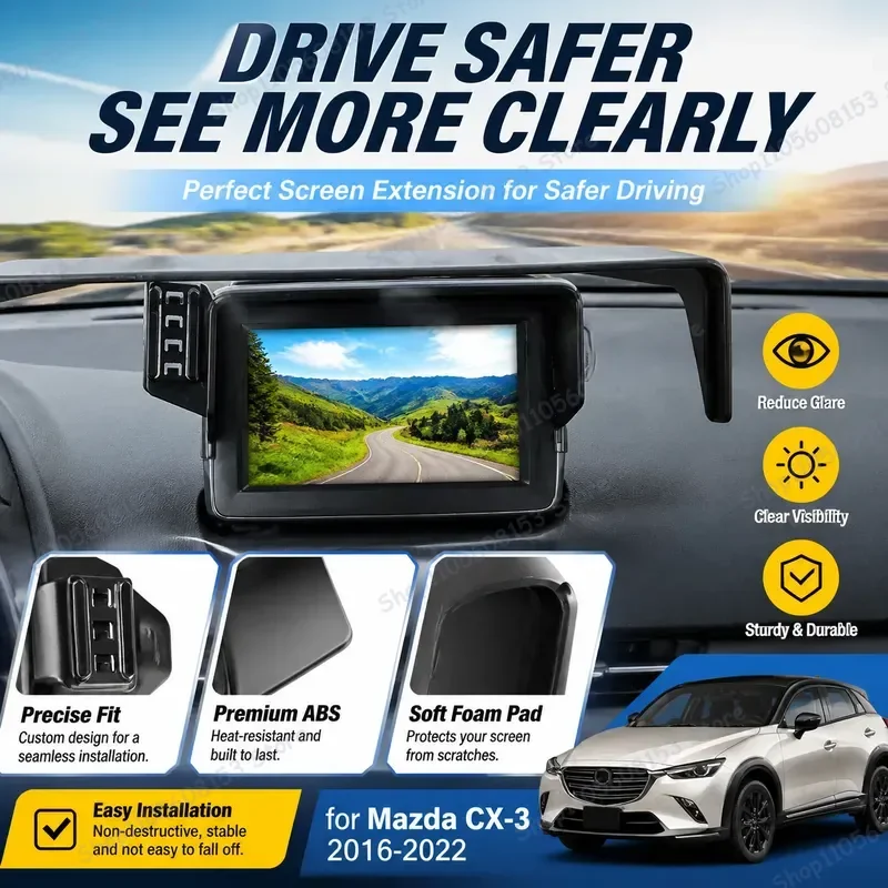 For Mazda CX-3 CX3 Sport DK 2016 2017 2018 2019 2020 2021 2022 Clip On Phone Mount Adjustable Car Holder Stable No Shake