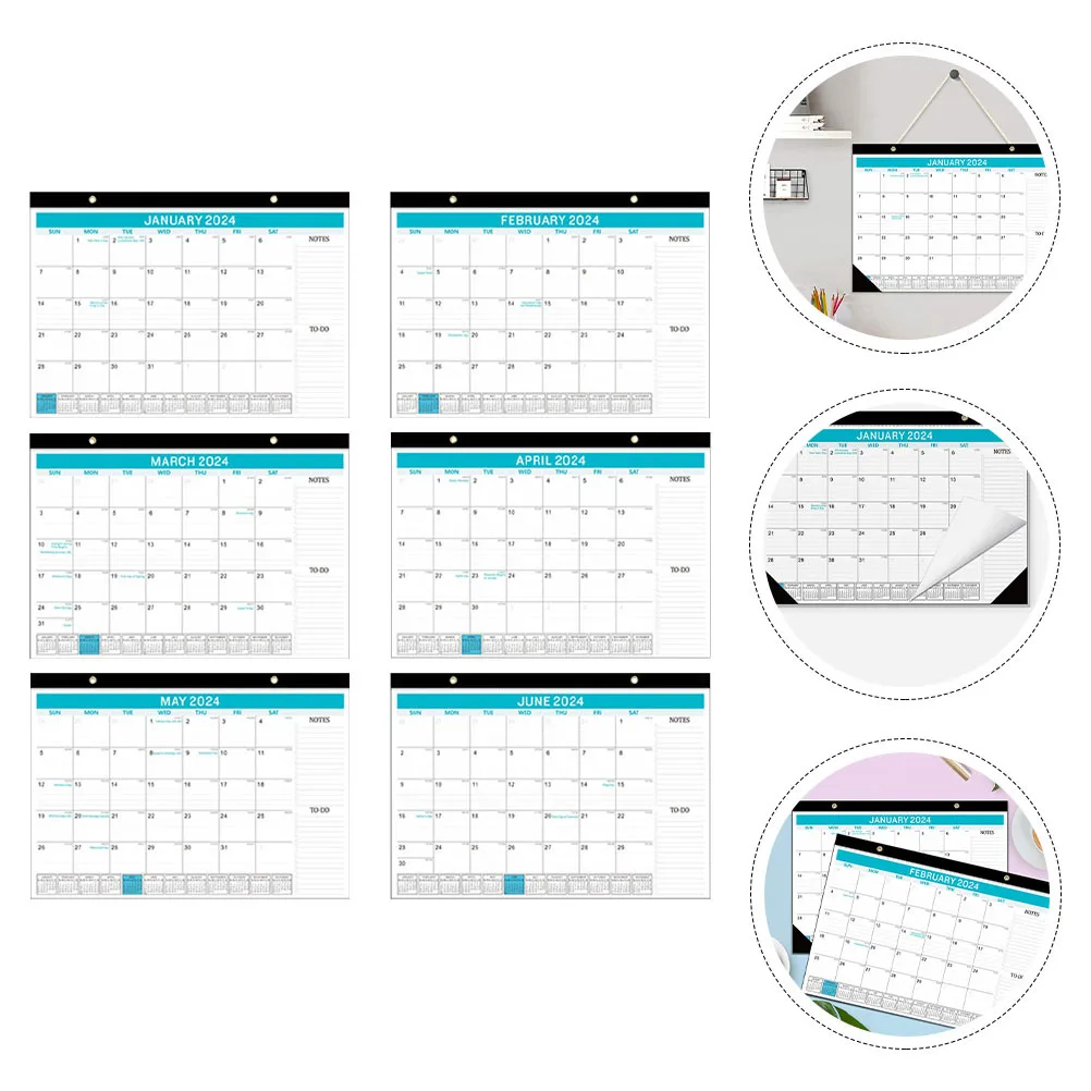 

Hanging Calendar 2024 Sturdy Monthly Wall Organizer With Writing Space For Office Home Daily Use Noting Calendar Supply Printed