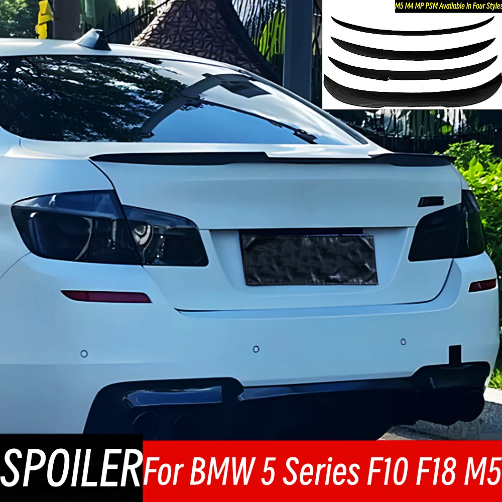 

For BMW 5 Series F10 F18 520i 528i 535i 530i 525i M4 M5 MP PSM Style Rear Trunk Lid Spoiler Wings Car Black Carbon Accessories