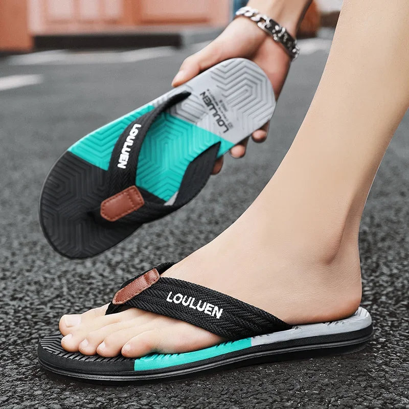 Odkryty sandały plażowe moda letnia Flip Flop mężczyźni wysokiej jakości antypoślizgowe klapki japonki męskie kapcie na co dzień mężczyźni Chinelo