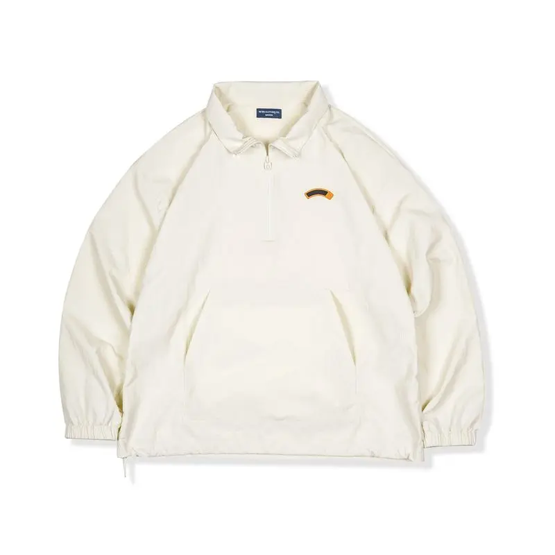 Maden femme Vintage demi-fermeture éclair col montant pull veste Cityboy extérieur sweat à capuche décontracté sport urbain Streetwear