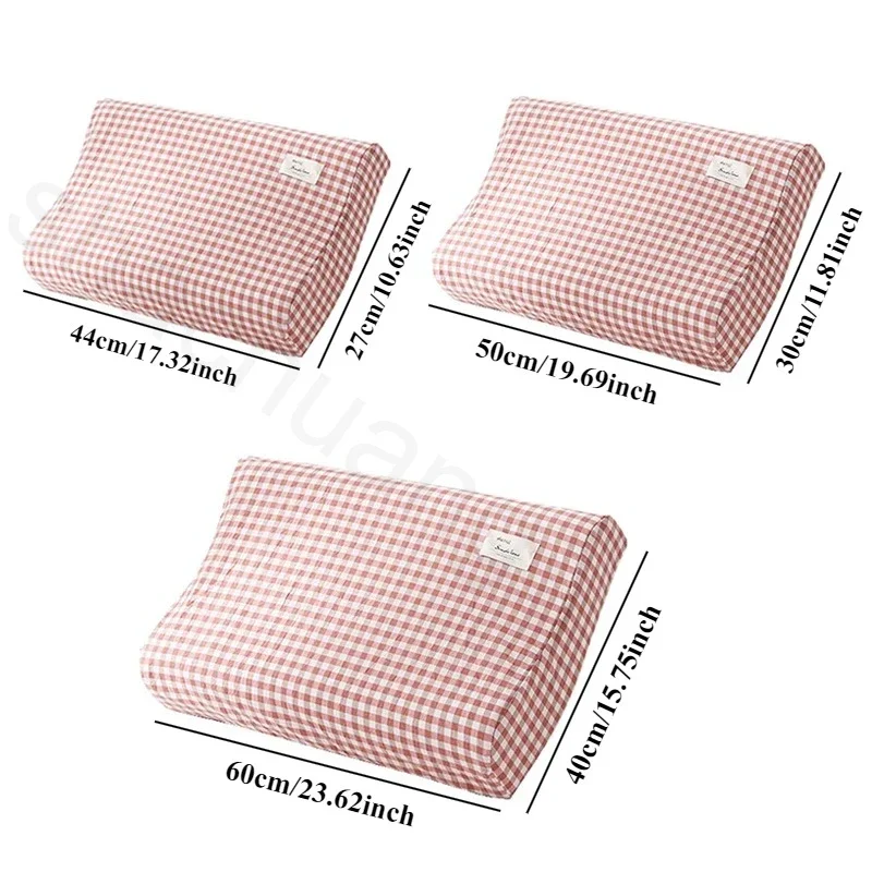 Мягкие наволочки 40x60 см/30x50 см, 1 шт., латексная подушка, полоска для подушки, клетчатый чехол для шеи из пены с эффектом памяти, моющийся (без наполнения)