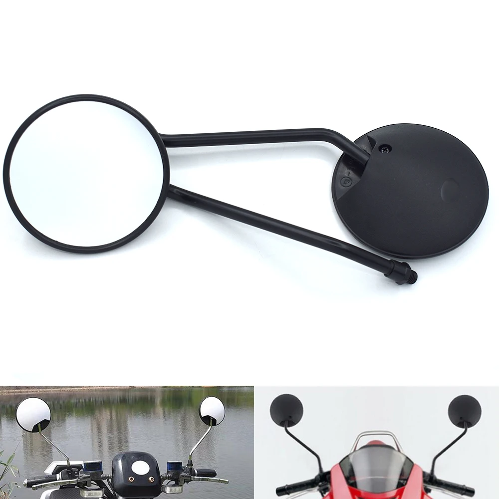 Universal 10mm Motorcycle Rearview Mirrors Round Mirrors black For KAWASAKI Z250 Z300 Z750 Z750S Z750R Z800 Z900 Z1000