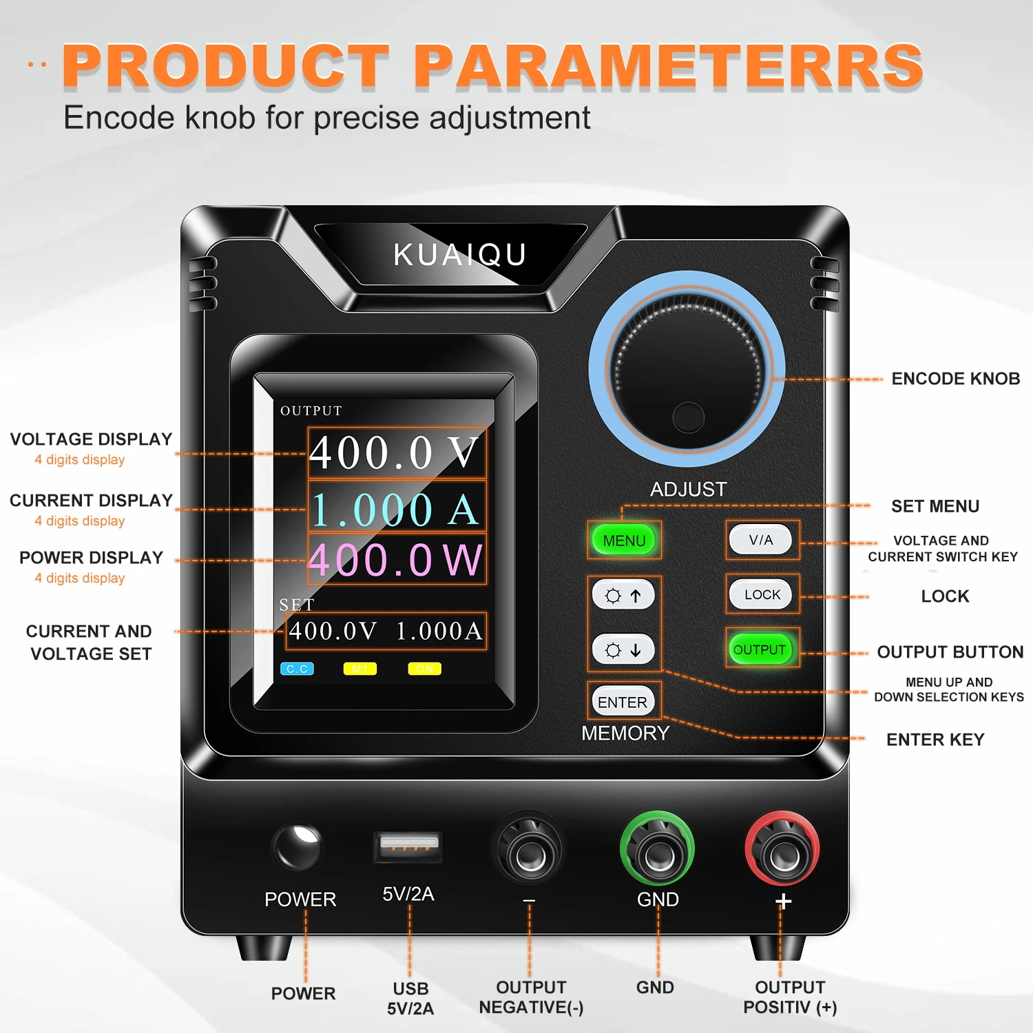 400V 1A 400W Programmable DC Switching Lab Nice Power Supply Laboratory With USB RS-232 Interface Software Connect PC 120V3A360W