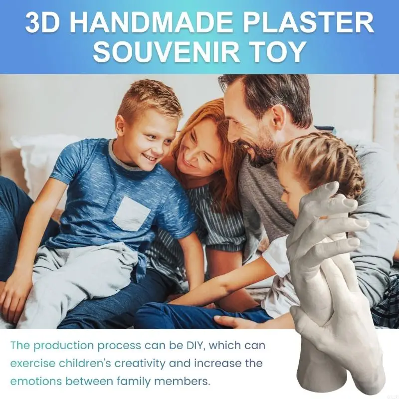 QX2E Unique DIY Hand Cast Set Wedding Anniversary Gift DIY Hand Molds Crafting Set Perfect Gift for Family Child Friend