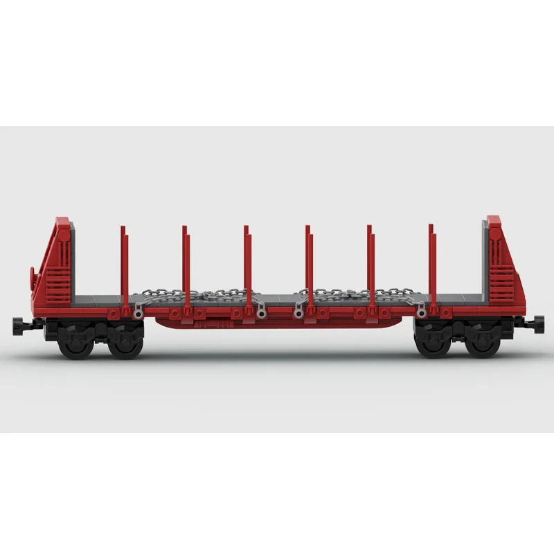 MOC-260014 New City Mini Three-Axle Flatbed Trailer Building Block Model, 339Parts, Birthday and New Year Gift for Boys and Kids