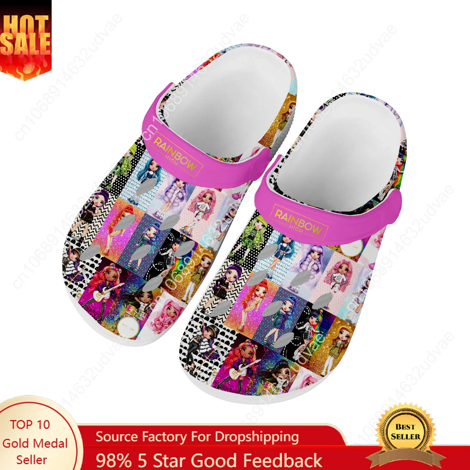 

Rainbow High Water Shoes Mens Womens Comfortable Fashion Home Garden Clogs Customizd Sandals Beach Breathable Hole Slippers