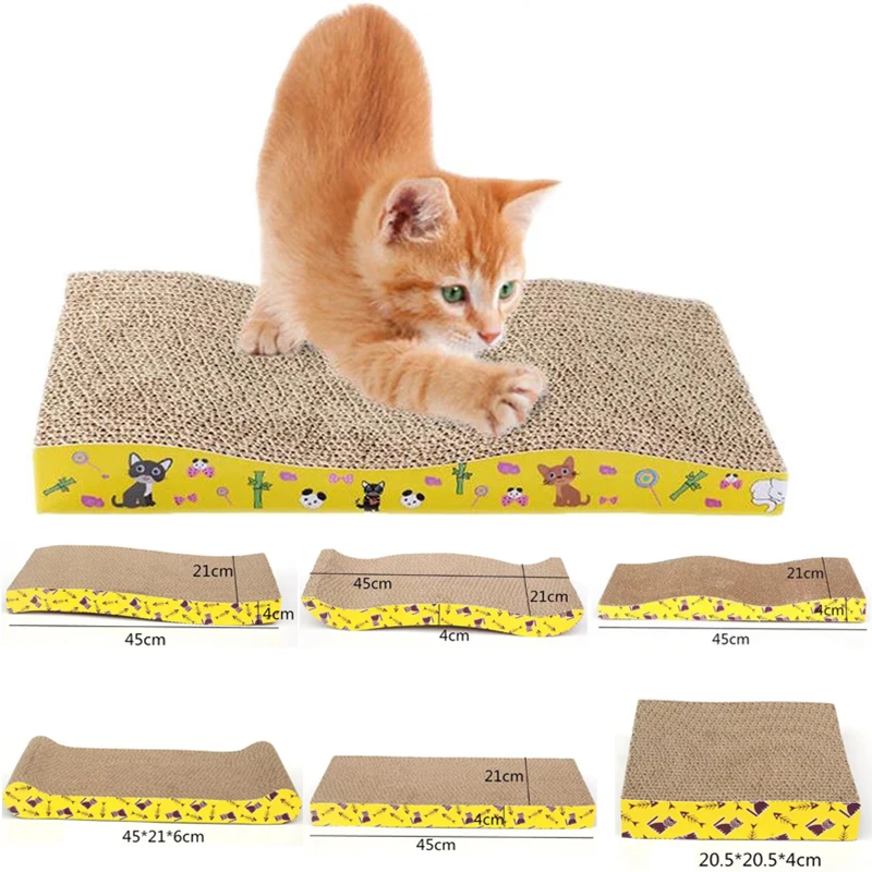 Cat Toys Pet Cat Scratching Board Corrugated Cardboard Pad Grinding Nails Interactive Protecting Furniture Cats Scratcher Toy