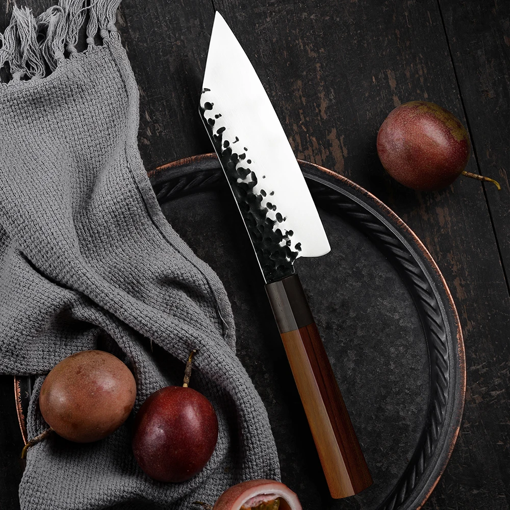 Grandsharp 5.5 Inch Kiritsuke Knife Handmade Forged High Carbon Kiritsuke Kitchen Chef Knife Meat Fruit Fish Vegetables Cutter