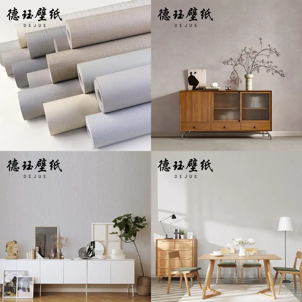 

Aurlite Non Woven Fabric Coated Solid Color Bedroom Wallpaper Living Room Linen Texture Wall Covering Non Self Adhesive 2024 New