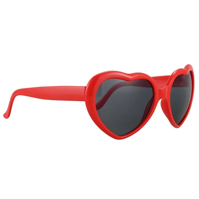 

6X Fashion Cute Retro Love Heart Shape Lolita Sunglasses Fancy Dress Party HOT - Red