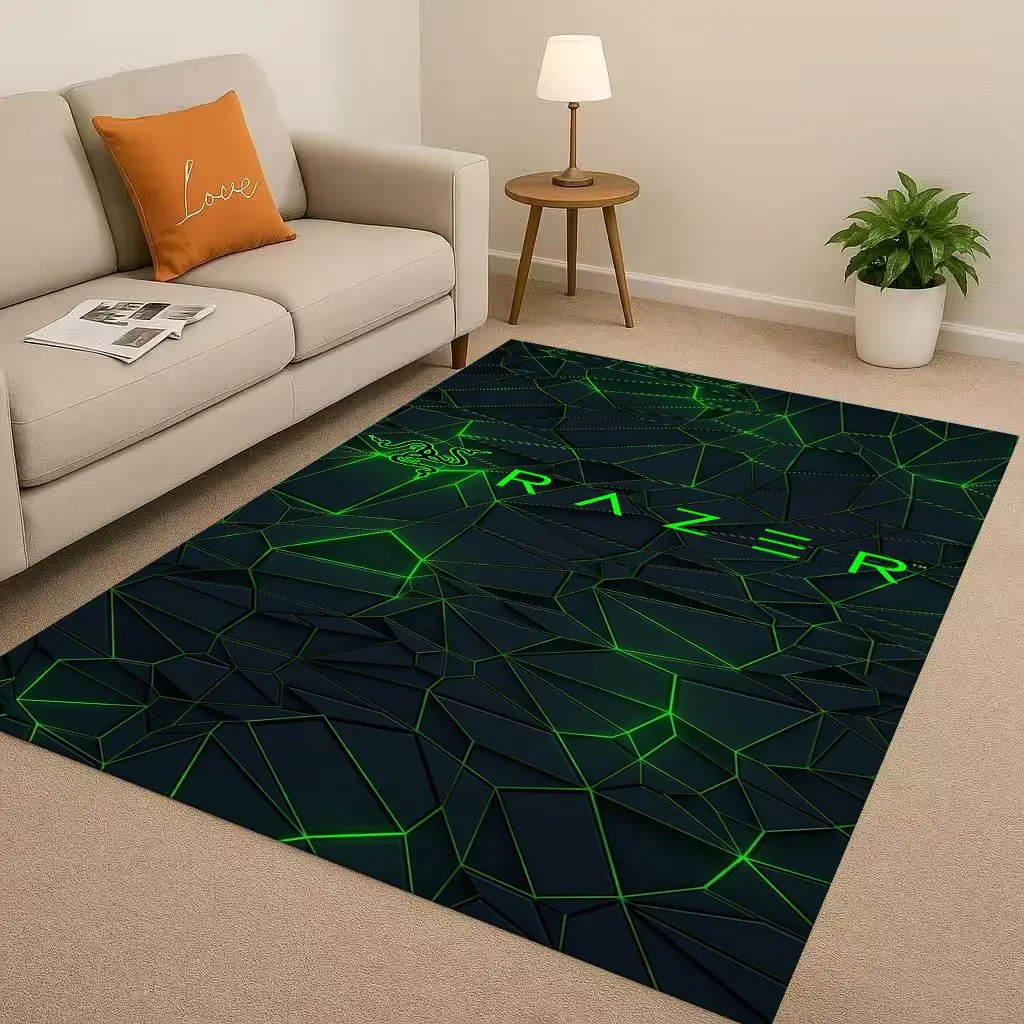 HD Classic Game Razer Snake Logo Gamer Living Room Non-Slip Area Rug Soft Carpet for Bedroom Playroom Sofa,Home Decor Doormat