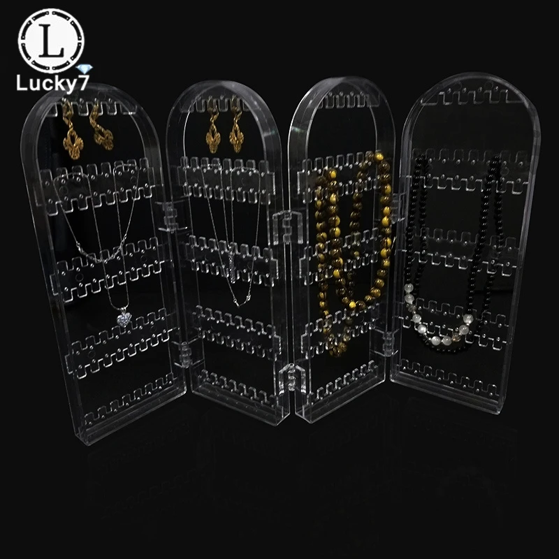 120/180/240/360holes Plastic Clear Earrings Studs Display Rack Folding Screen Earring Jewelry Display Stand Holder Storage Box