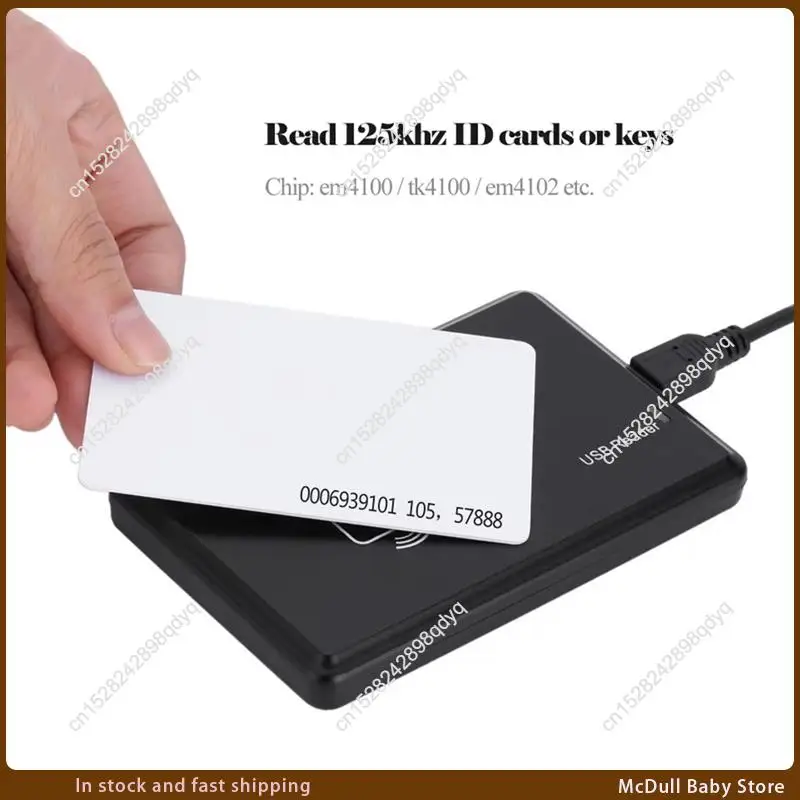 ABJA-USB RFID Reader 125Khz EM4100 ID Contactless Sensitivity Smart Card Reader TK4100 Support Window System RFID Reader