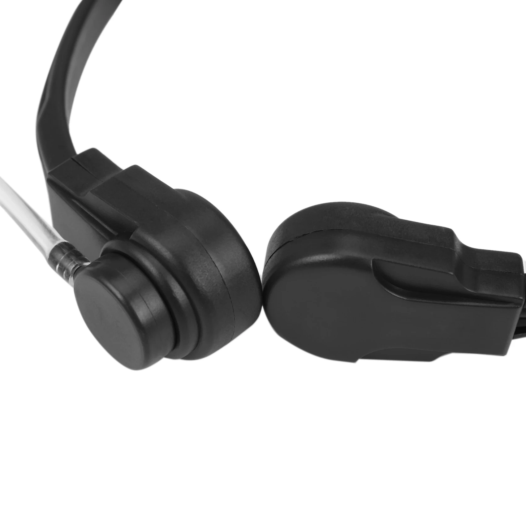 ABDE-2Pcs 3.5Mm Plug Tactical-Throat Microphone Earphone Covert Adjustable Covert Air Tube Headset With Throat Mic
