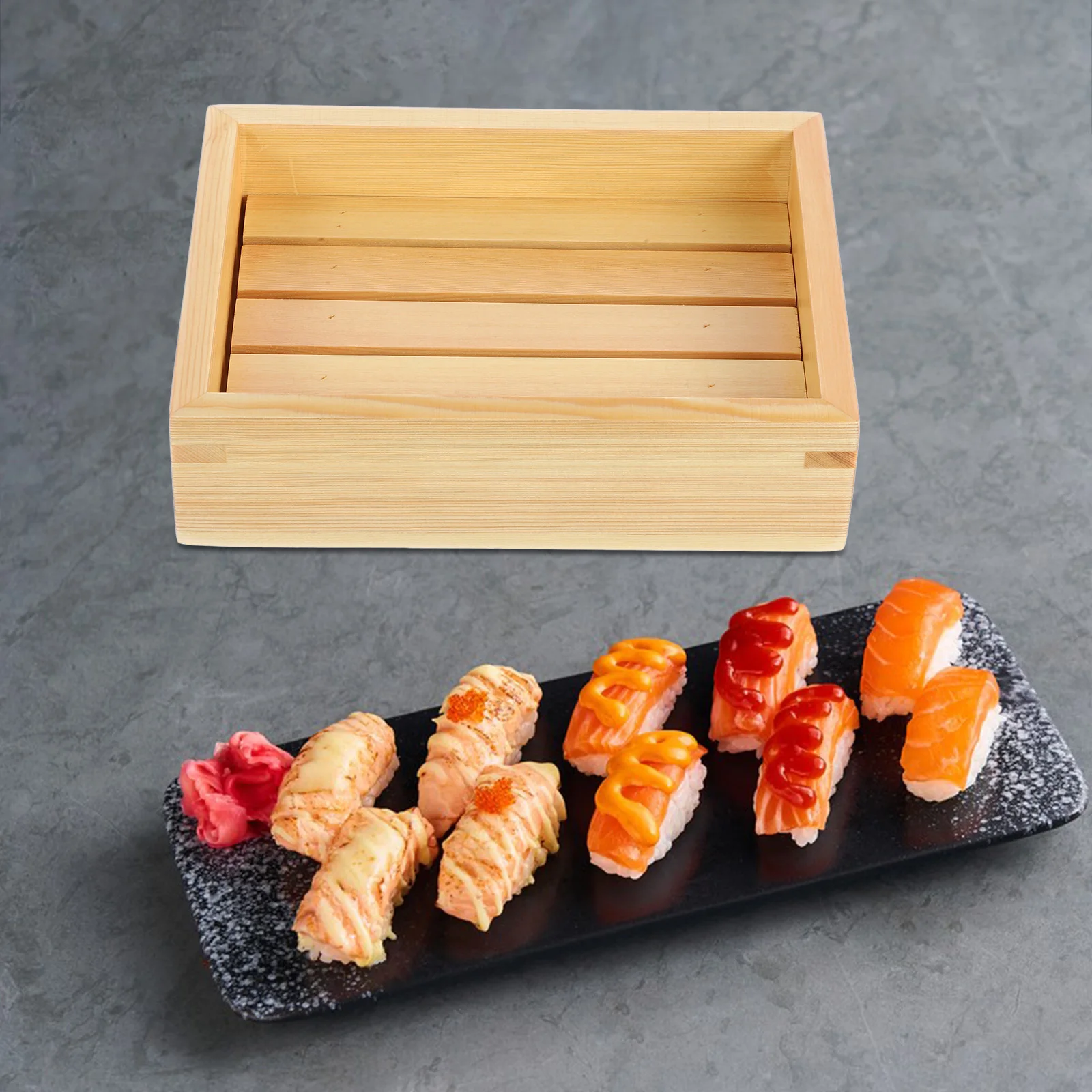 

Japanese Sashimi Dish Food Plate Wooden Serving Tray Fruit Beige Sushi Container Lightweight Material Storage Items Sushi