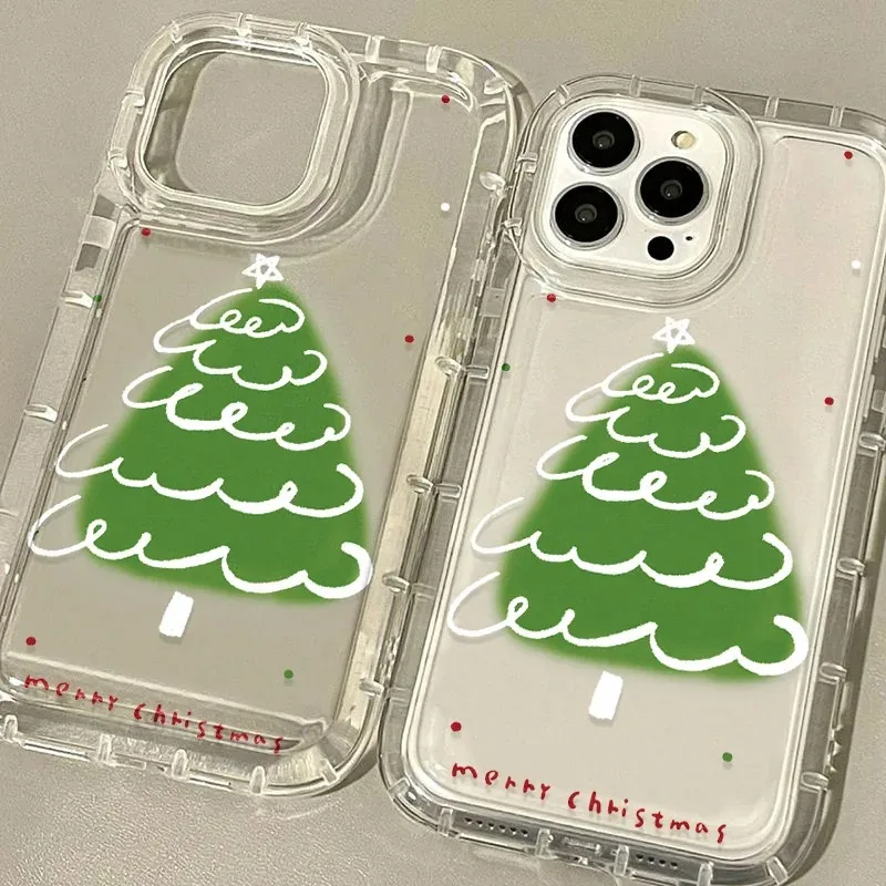 

Прозрачный чехол для телефона «Рождественская елка» для iPhone 17 Pro 15 16 Plus 13 11 12 14 Pro Max 17 Air 16E, силиконовый мягкий чехол для телефона