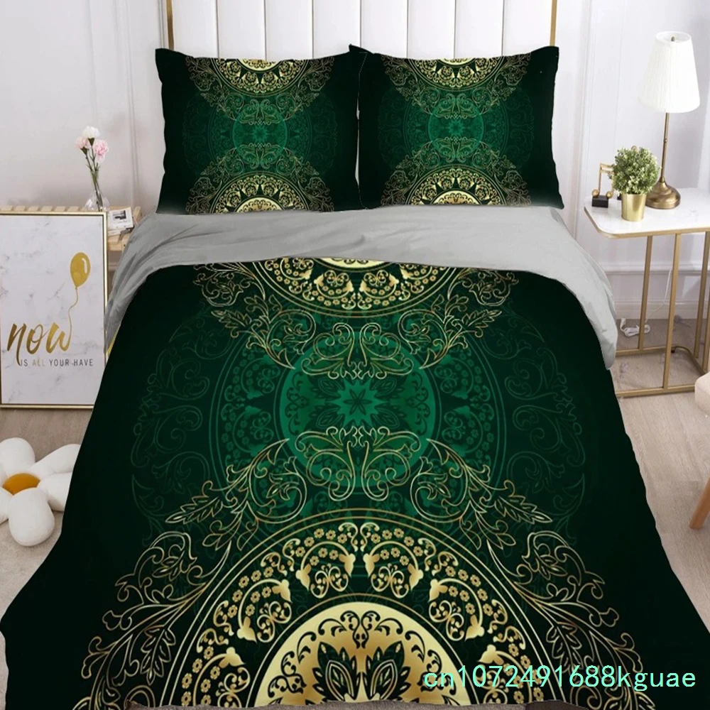 Golden Luxury Bedding Set For Bohemian High-grade Luxurious 100% Hot Duvet Cover Sets Queen Size Double Boho Bed Linens Set