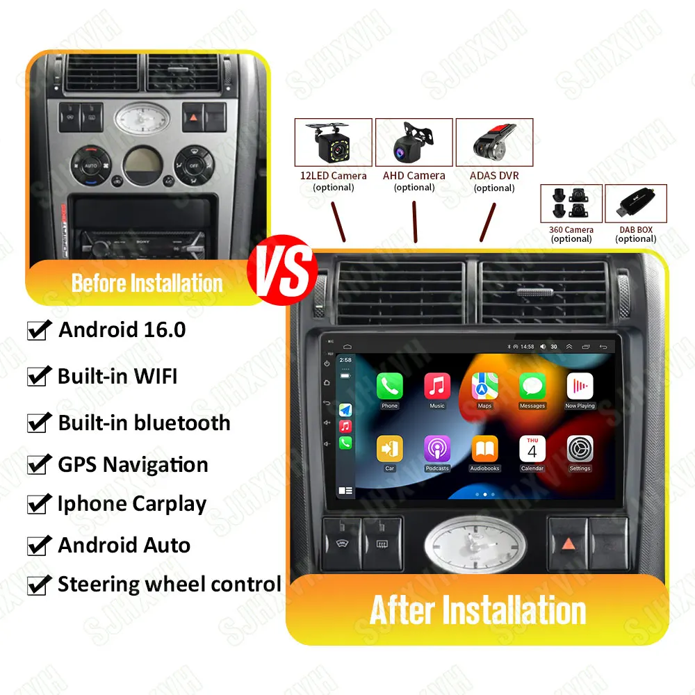 

Android16 Car Radio Multimedia Carplay Auto GPS Navigation For Ford Mondeo Mondeo 3 2000 2001 2002 2003 2004 2005 2006-2007