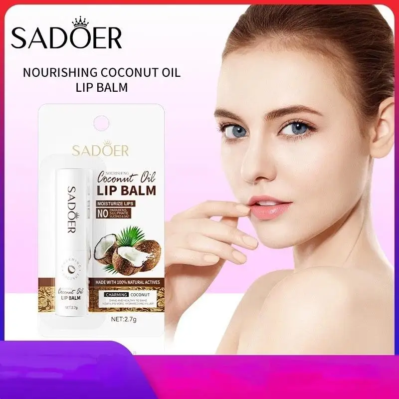 

【AD】1Pc SADOER 2.7g Coconut Lip Balm - Lasting Nourishment and Moisture for Men and Women - Daily Care Lip Balm