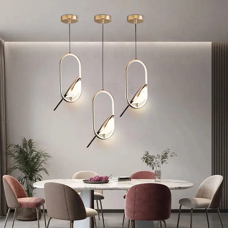 Nordic Creative Magpie Pendant Lights Light Luxury Postmodern Personality Hanging Lamp Study Bedroom Bedside Led Chandelier