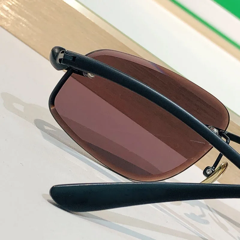

1694 Designer Rimless Sunglasses Quality Street Fahion for Men Women UV400 Glasses with Case Irregular Square Frame Alloy High