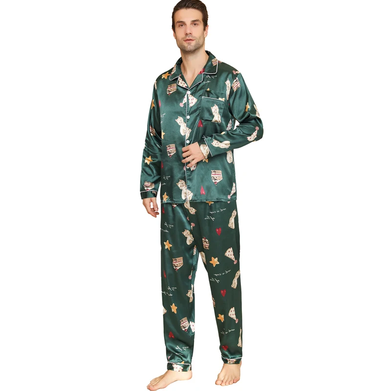 Heren Pyjama Lange Mouwen Zomer Ijs Mooi Huis Kleding Heren Lente En Herfst Casual Dun Vest Kan Slijten Twee Pakken