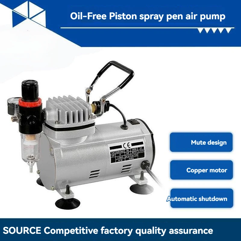 Model Spray Painting Coloring Inkjet Pen Air Pump Oil-free Silent Mini Air Compressor Small Piston Compressor