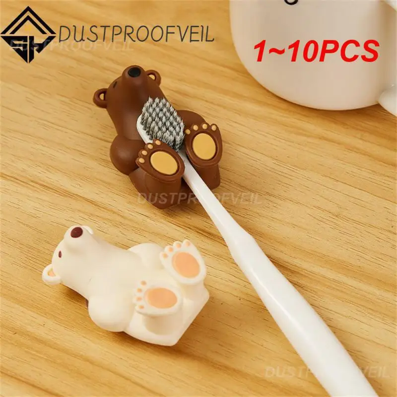 1~10PCS Polar Bear Flexible Wall-mounted Bring Your Own Punch-free Adsorption Disc Not Easy To Fall Off Soft And Cute Elasticity