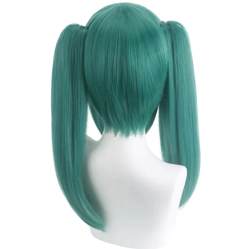 Halloween Party  Miku Cosplay Wig Vampire Miku Cos green hair With Clip Ponytails Costume