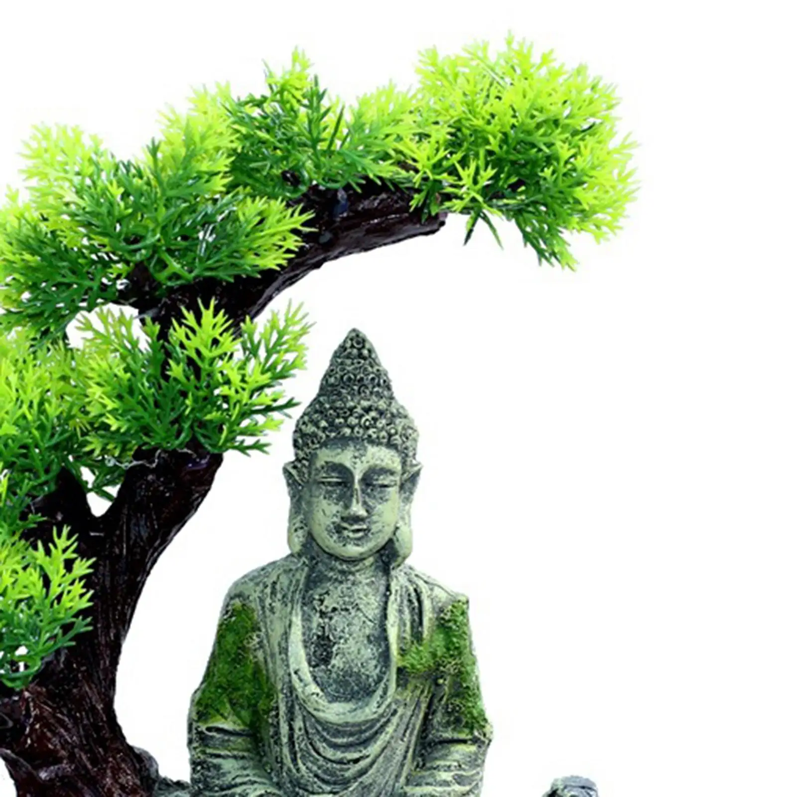 Resin Aquarium Buddha Figure Decoration for Fish Tank Background Accessories Ancient Carved Statue Shelter