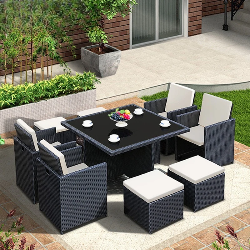 

Outdoor table and chair leisure combination courtyard balcony cafe dining table and chair rattan chair