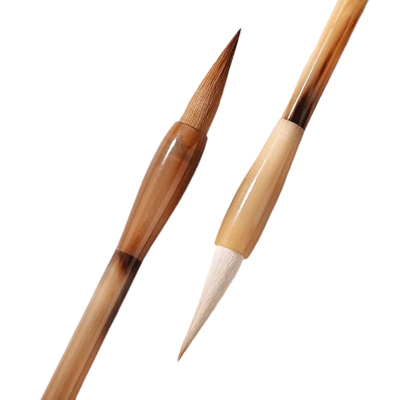 

Ox Horn Pole Weasel Hair Calligraphy Brush Weasel Woolen Multiple Hair Brush Set Regular Script Chinese Calligraphy Brush Gift