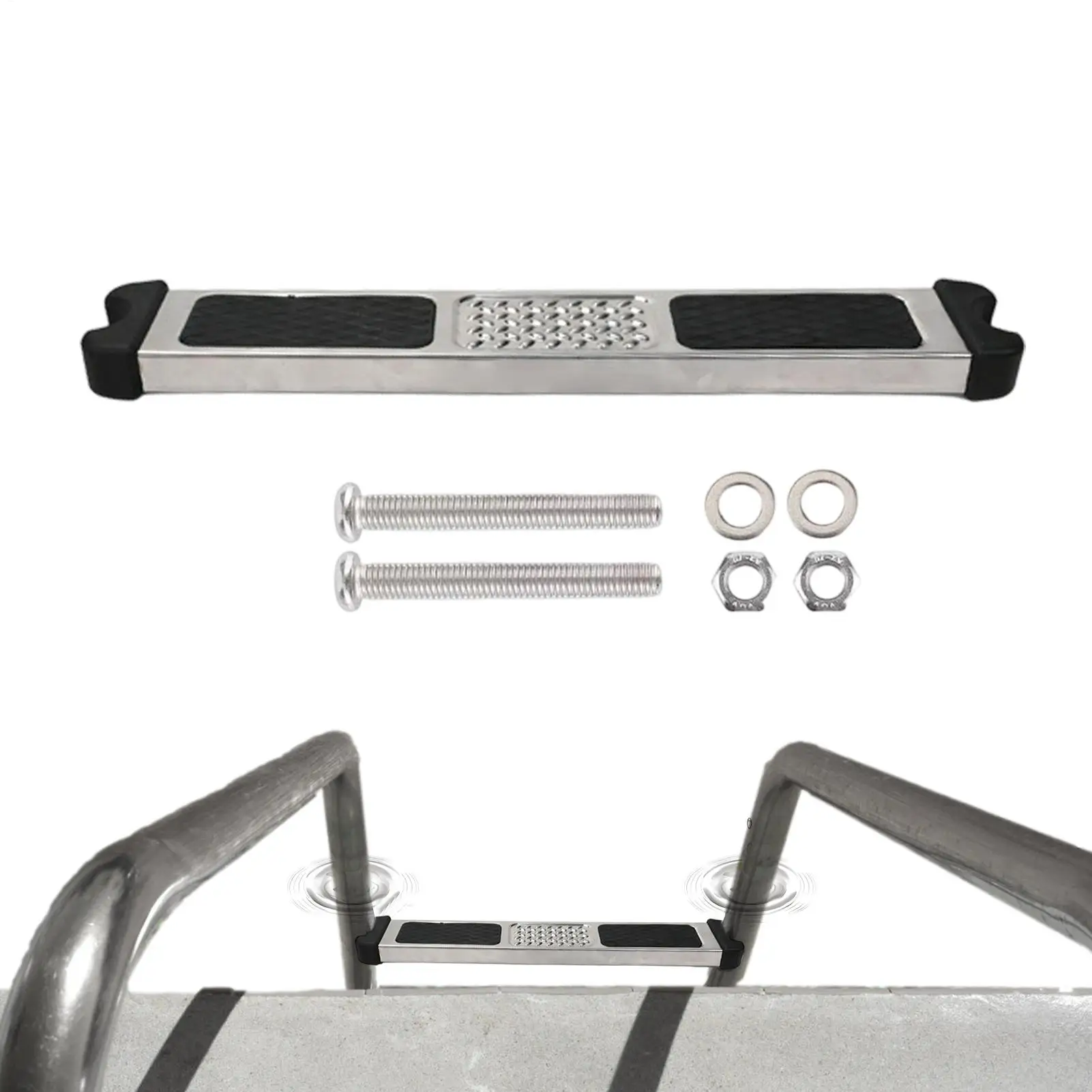 Pool Ladder Steps Replacement 1.9 Inch Non-Slip Heavy Load Capacity Pool Ladder Rungs for Home Villa Hotel Resort Water Park Spa