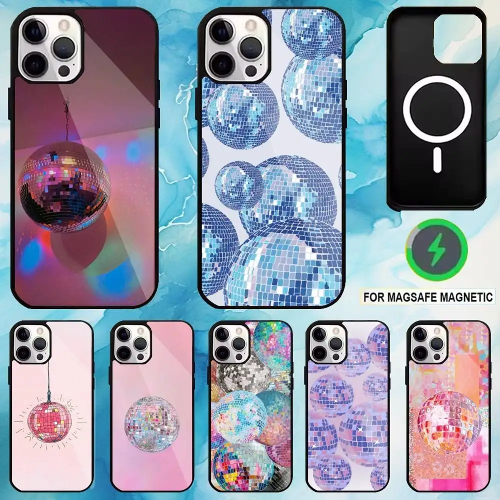 

Disco Ball Art Phone Case For iPhone17,16,15,14,13,12,11 Plus,Pro Max Magnetic For Magsafe Wireless Charging