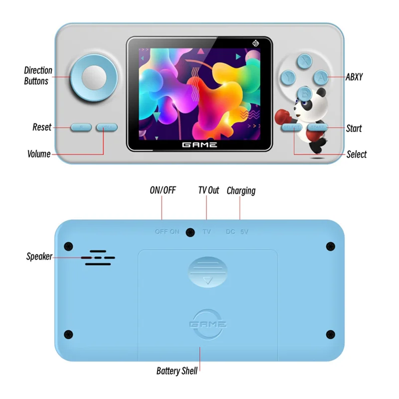 AM-MiniคอนโซลเกมแบบพกพาRetro Classicเครื่องเล่นเกมพกพา 8 บิต 520 เกมฟรีเด็กของขวัญ-สีชมพู