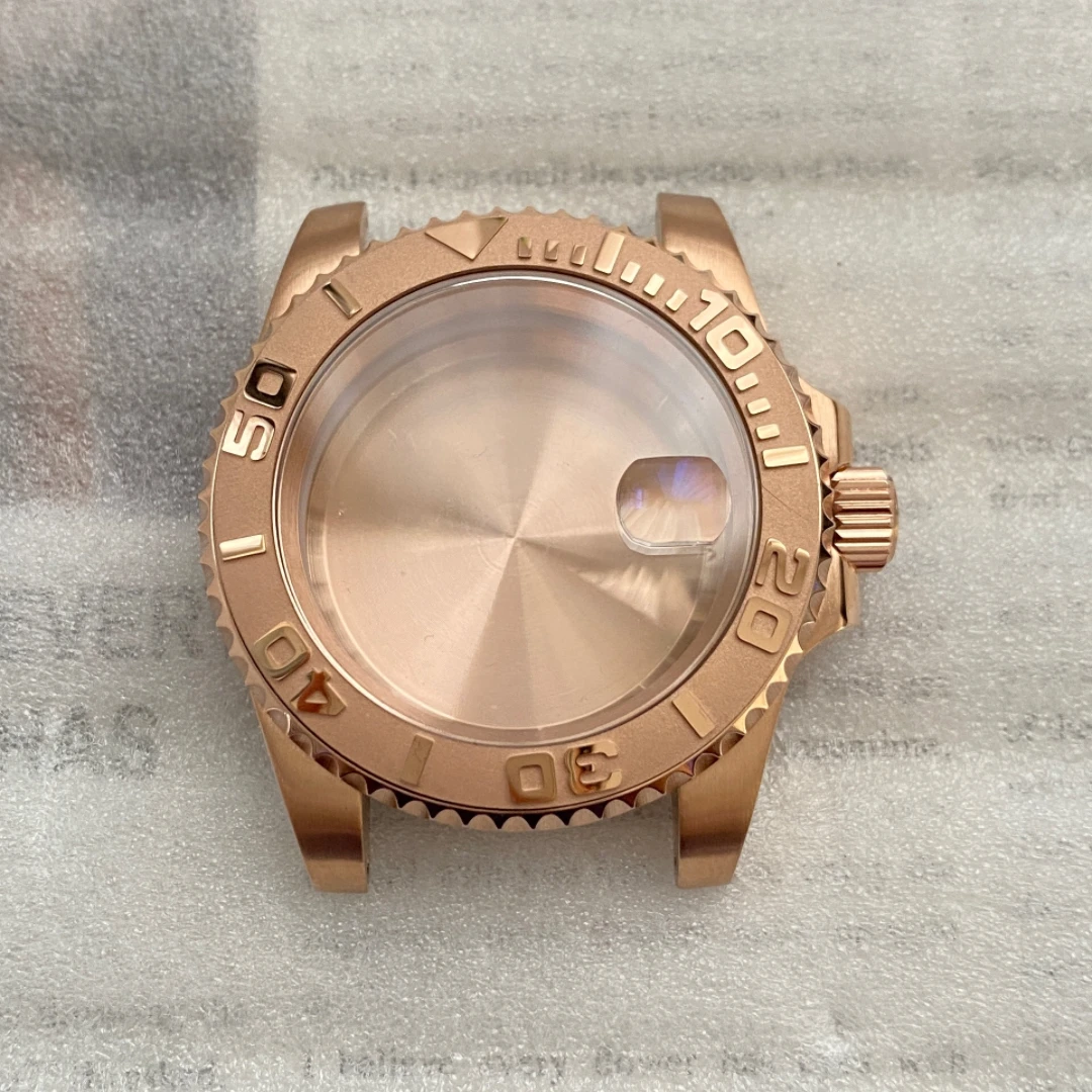 40 мм, часы из нержавеющей стали под розовое золото, Искусственные часы, заменяемые часы с водным призраком, искусственное сапфировое стекло, подходит для движения NH35/36