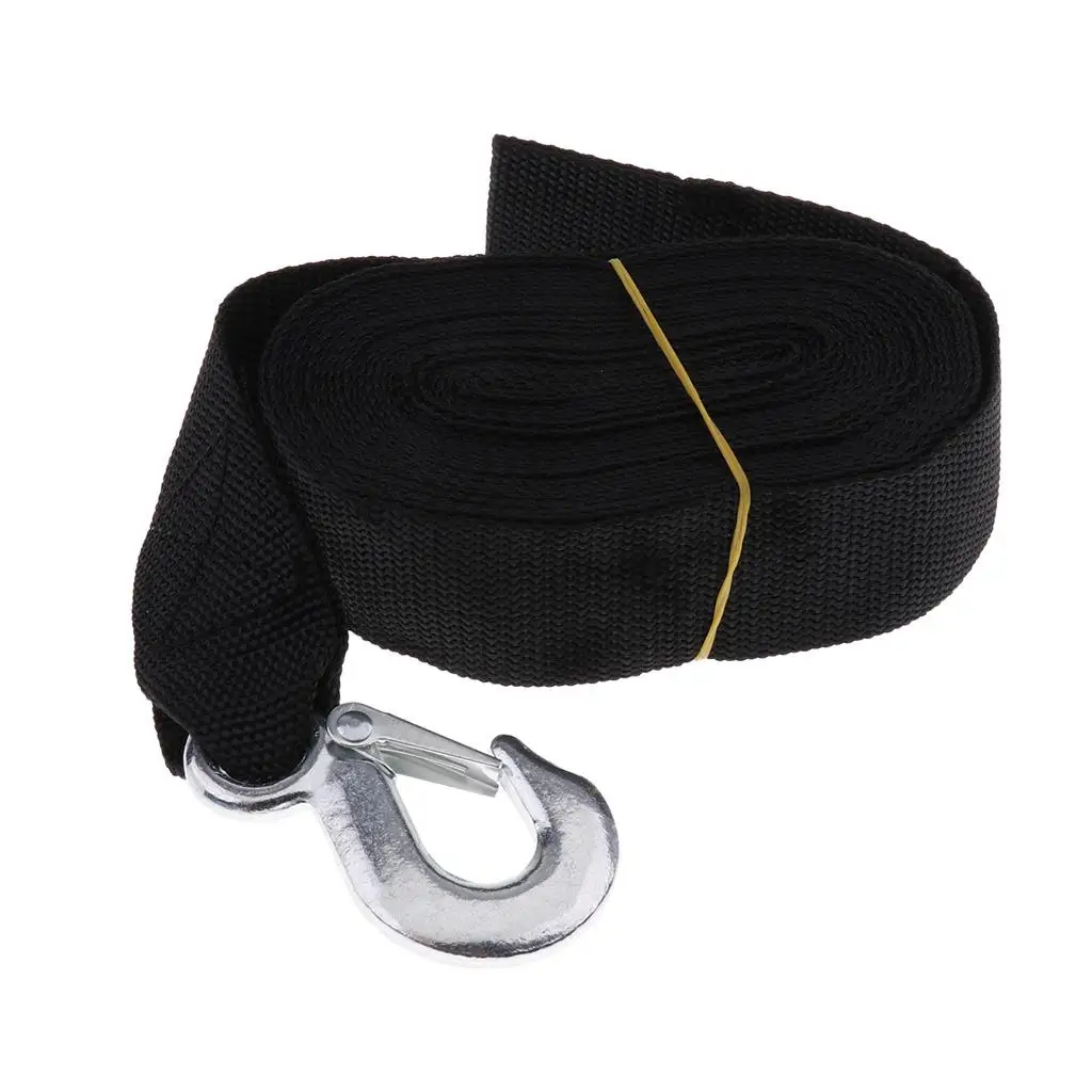 

Camping Hiking Heavy Duty Black Winch Trailer Rope Quick Straps with Hook for Kayak Canoe Boats Accessories