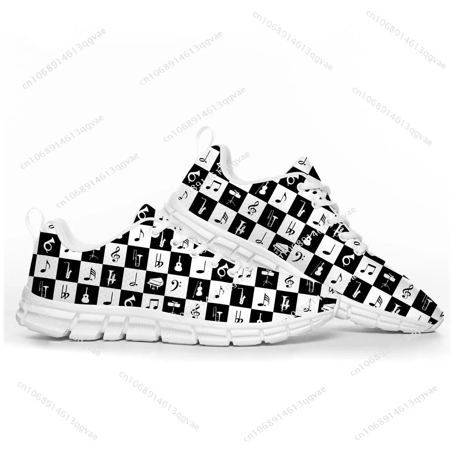 

Musical Notes Cartoon Pattern Sports Shoes Mens Womens Teenager Kids Children Sneakers Casual Custom High Quality Couple Shoes