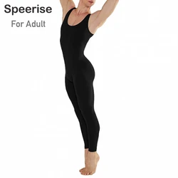 Speerise-Haut en nylon à encolure dégagée pour homme, haut en spandex précieux, costume de batterie complet pour adulte, danse de ballet, yoga, fibre