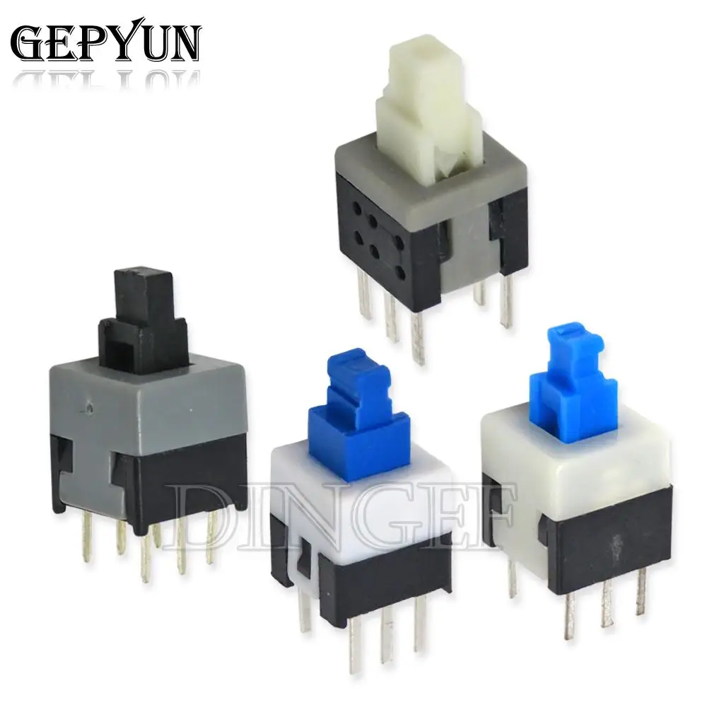 10PCS 5.8x5.8 7x7 8x8 8.5x8.5mm Self Locking / UNlock Push Tactile Power Micro Switch 6 Pin Button Switches