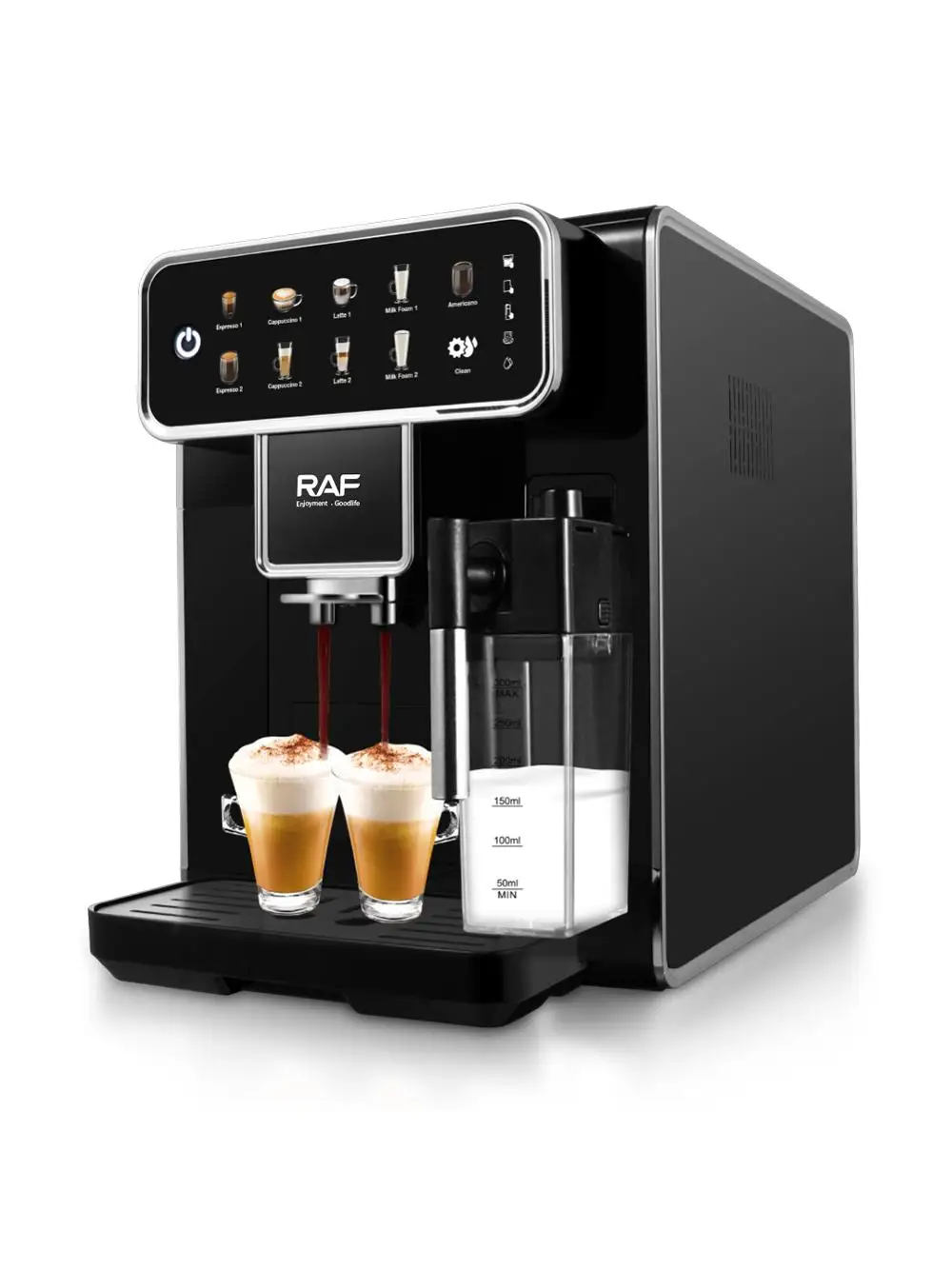 AliExpress NONE RAF Two Brewing Cycle Electric Automatic Coffee Machine Top Quality Easy to Clean Coffee Maker With Double Cups