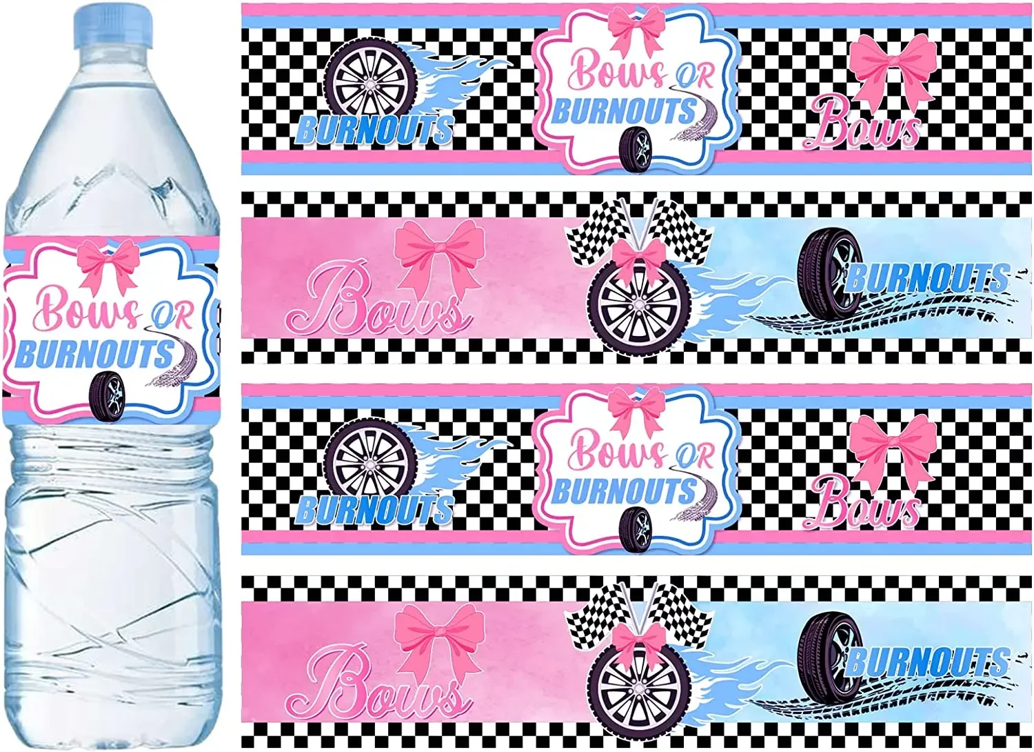 

Gender Reveal Water Bottle Labels, Beverage Juice Drink Bottle Stickers, Birthday Party Decor, Baby Shower, 28Pcs