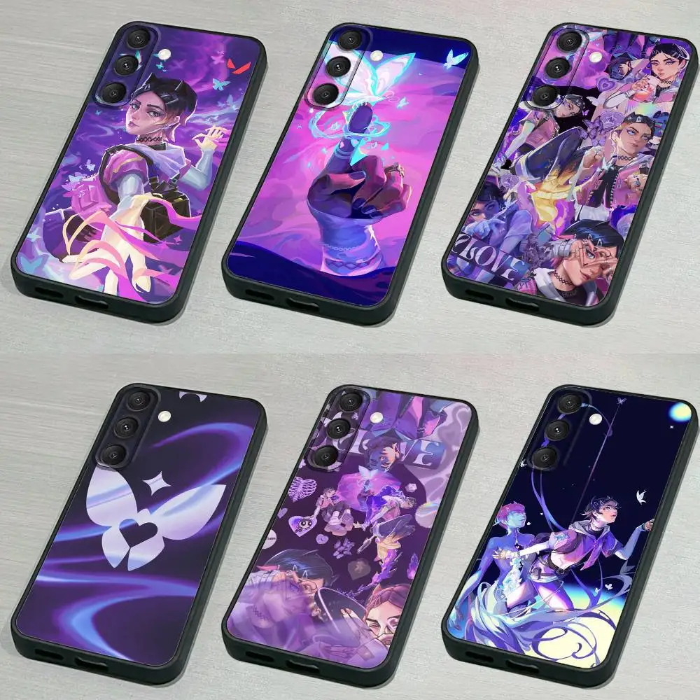 

Clove-S V-Valorant Phone Case For Samsung S 25,24,23,22,30,21,10,9,Ultra,Plus,Lite,FE,4,5G Black Soft Case