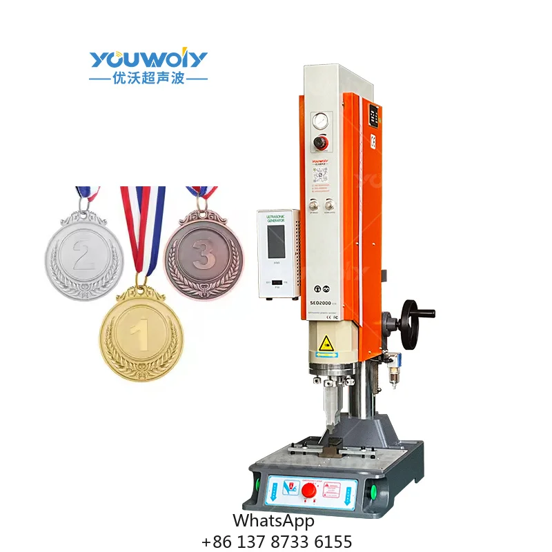 LCD Intelligent Digital Control Ultrasonic Plastic Welding Machine For Lanyards Tape Lanyards Hook Loop Strap Sealing