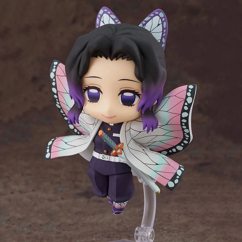 Demon slayer kochou shinobu figura de ação q argila modelo colecionável ornamento móvel recurso de mudança de rosto brinquedo para fãs