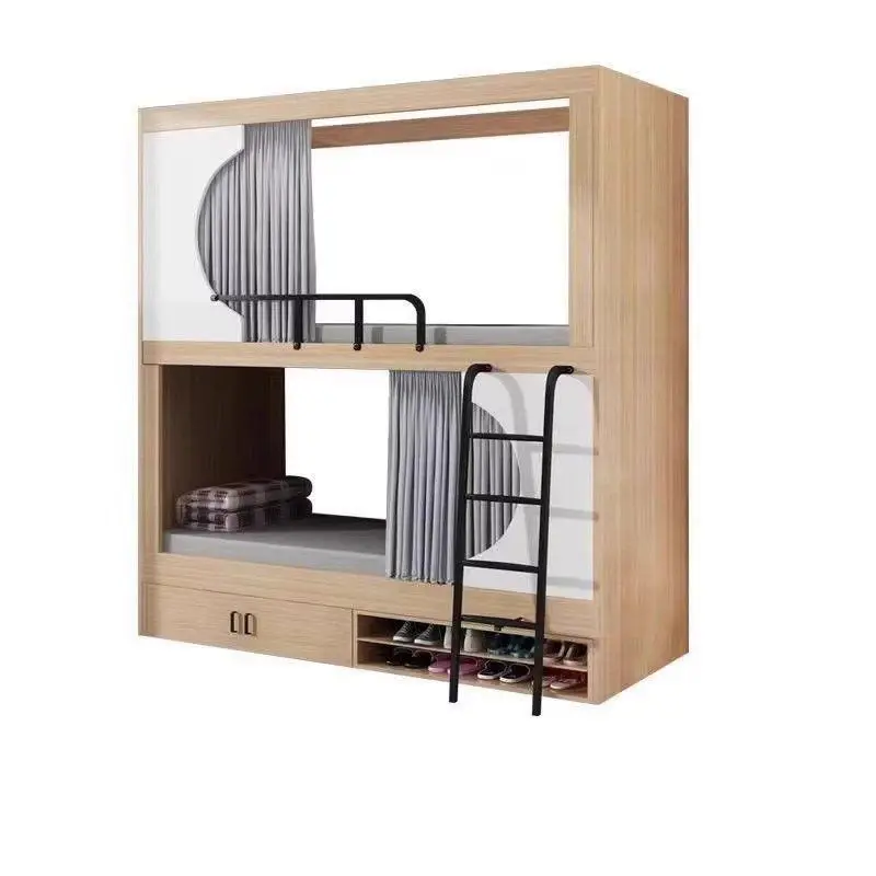 Youth Hostel Bunk Bed Apartment Bed Student Dormitory Solid Wood Upper and Lower Bunk E-sports Hotel Space Capsule Upper and