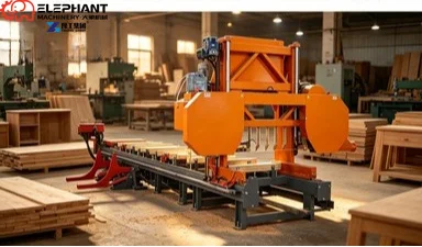 Portable Band Sawmill Horizontal Wood Mill Multi-Cutting Vertical Blades 11kw Power 900mm Max Diameter Easy Operate