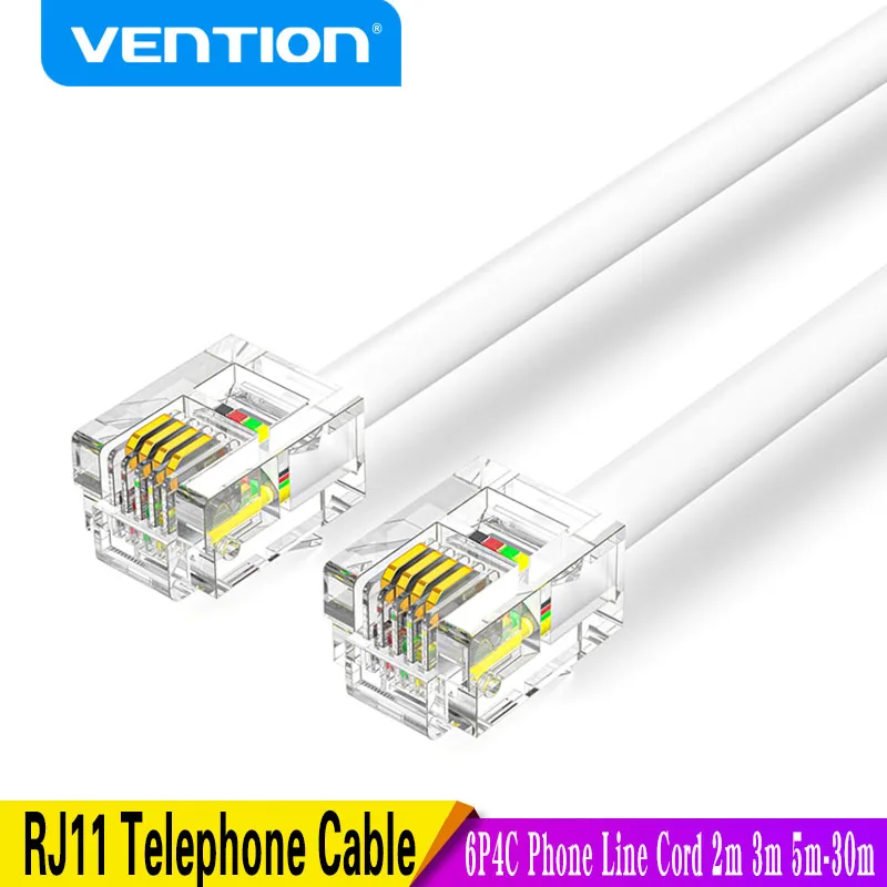 Vention RJ11 Telephone Cable RJ11 Male to Male 6P4C Phone Line Cord for DSL Modem Answernig Machine Caller ID Fax Telephone Cord