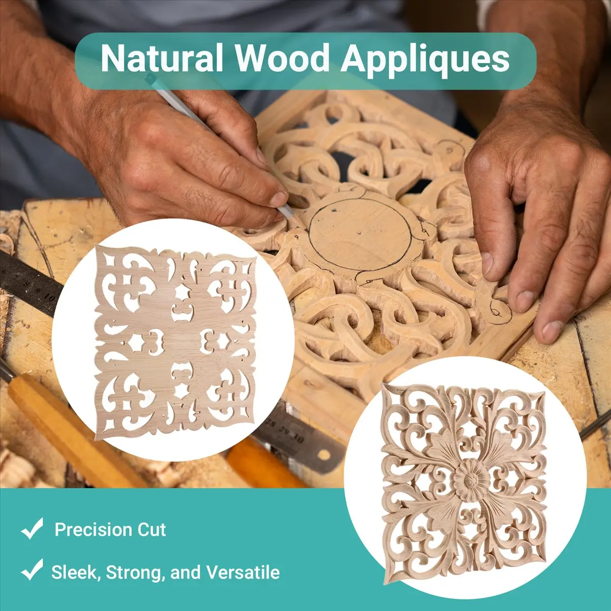 &A11I Wooden Decal Supply European-Style Applique Real Wood Carving Accessories And Retail.Woodcarving 20x20x1Cm